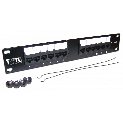 TWT 10" patch panel, 12 port, UTP, cat. 5E, 1U